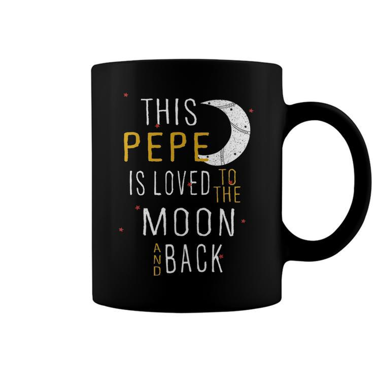 Pepe Grandpa Gift   This Pepe Is Loved To The Moon And Love Coffee Mug