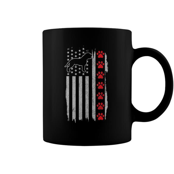 Pitbull American Flag 4Th Of July Patriotic Pitbull Dog  Coffee Mug