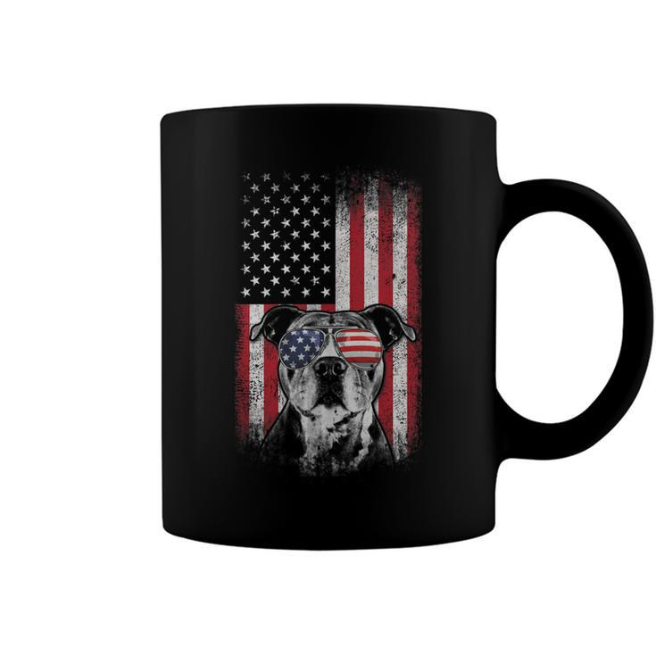 Pitbull American Flag 4Th Of July Pitbull Dad Mom Dog Lover  V2 Coffee Mug