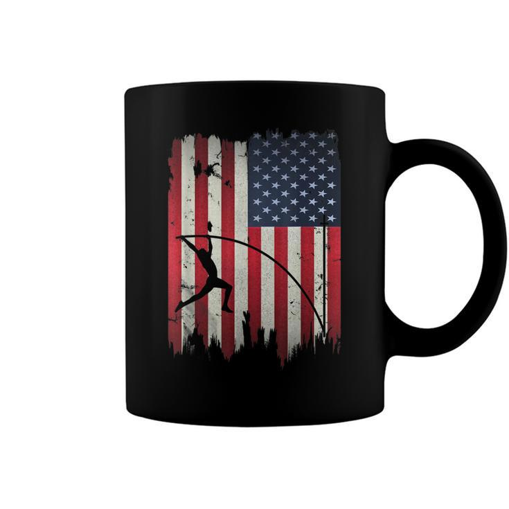 Pole Vault Usa American Flag 4Th Of July Jump Sports Gift  Coffee Mug
