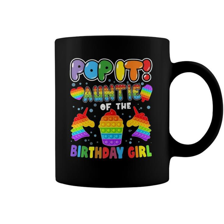 Pop It Auntie Of The Birthday Girl Kids Family Matching  Coffee Mug
