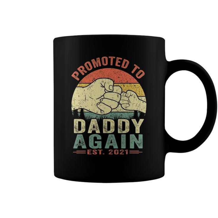 Promoted To Daddy Again Est2021 Fathers Day Coffee Mug