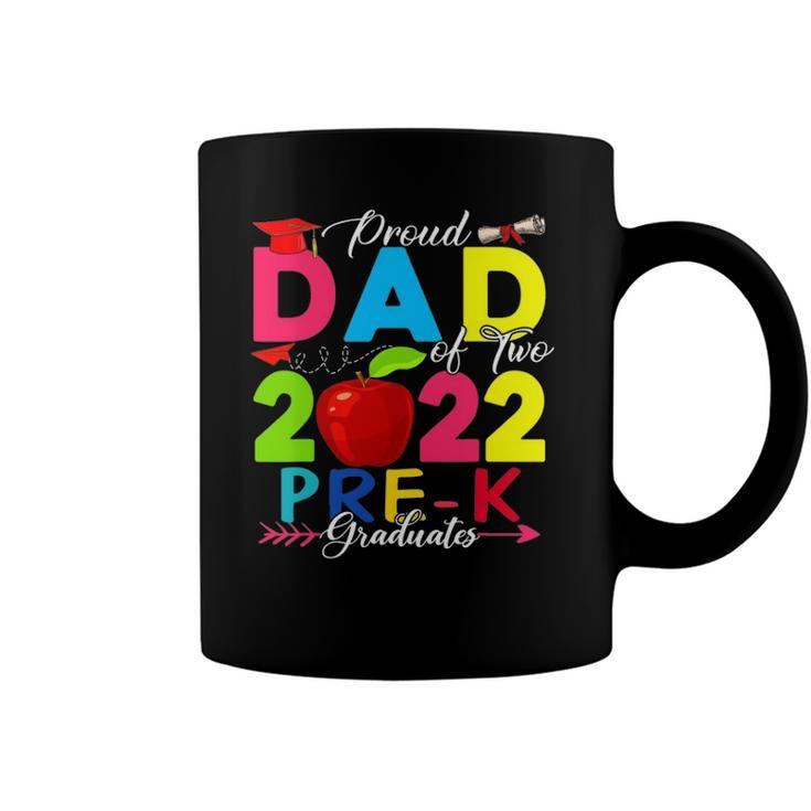 Proud Dad Of Two 2022 Pre-K Graduates Funny Family Lover Coffee Mug