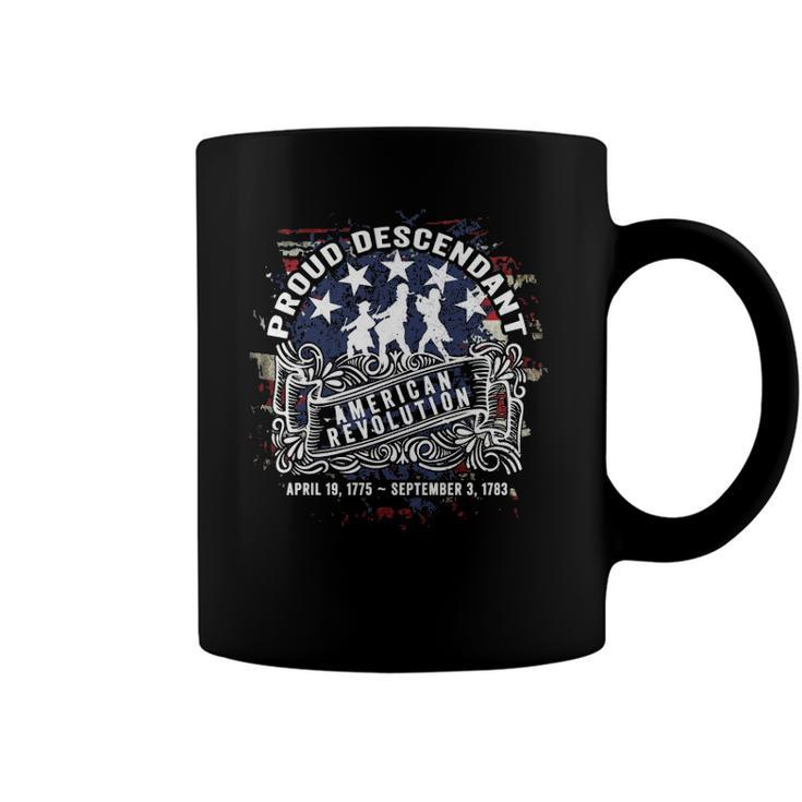 Proud Descendant American Revolution Fife And Drum 4Th Of July Coffee Mug