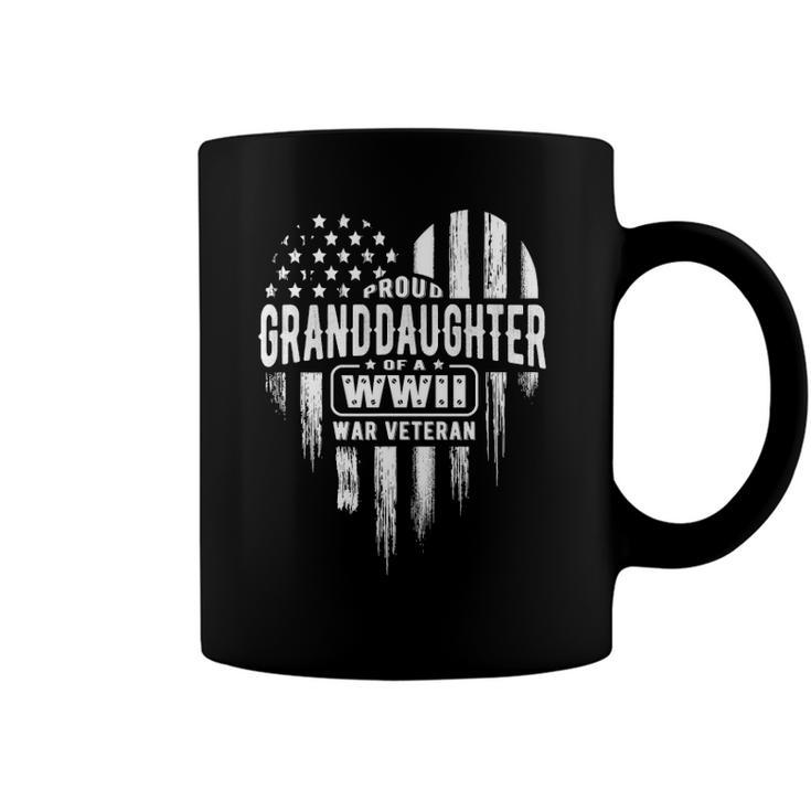 Proud Granddaughter Wwii Vet Grandpa Veterans Day Coffee Mug
