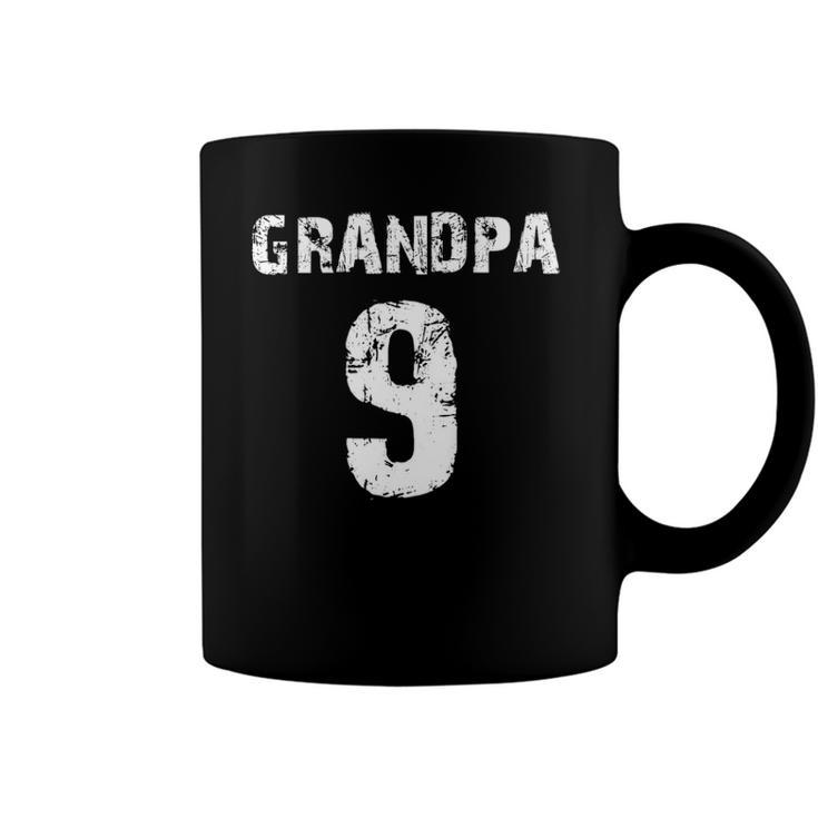 Proud Grandpa - Grandpa Of 9 Athletic Style Numbered Coffee Mug