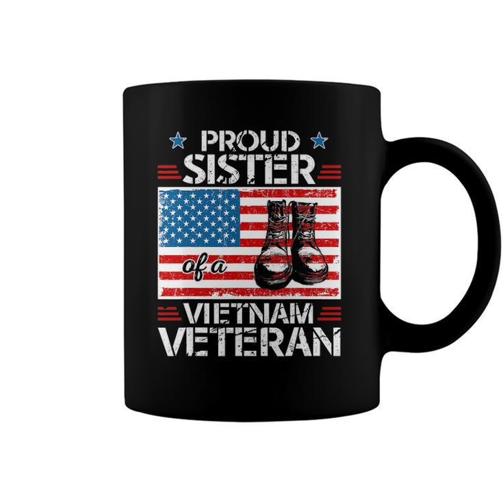 Proud Sister Of Vietnam Veteran Patriotic Usa Flag Military Coffee Mug