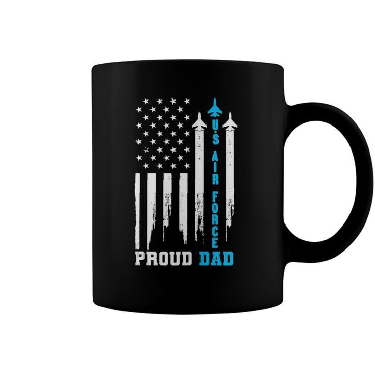 Proud Us Air Force Dad Rocket America Flag Fathers Day Gift Coffee Mug