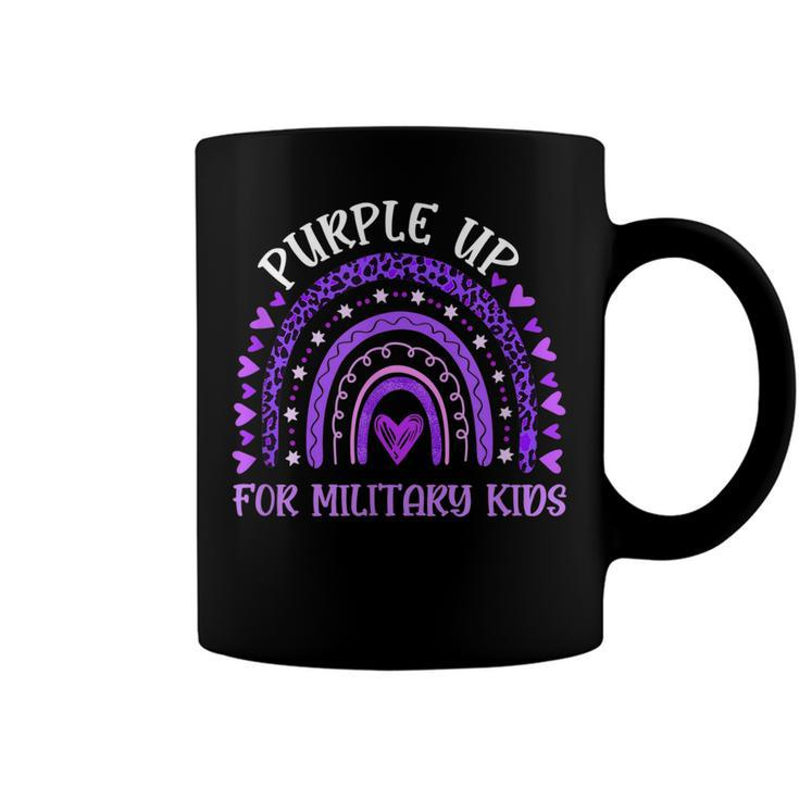 Purple Up For Military Kids Rainbow Military Child Month  V2 Coffee Mug