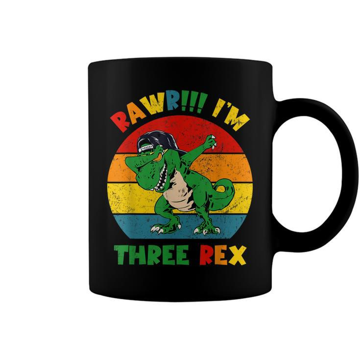 Rawr Im Three Rex Awesome 3Rd Birthday Dinosaur 3 Year Old  Coffee Mug