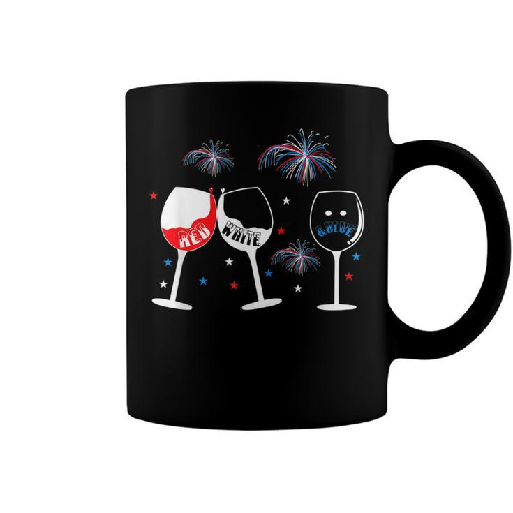 Red White And Blue Funny Wine Glass  For 4Th Of July  Coffee Mug