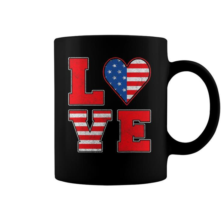 Red White And Blue S For Women Girl Love American Flag Coffee Mug