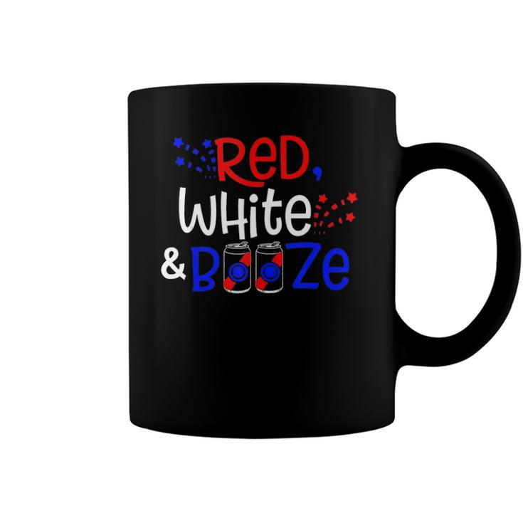 Red White And Booze  Funny Adult 4Th Of July   Coffee Mug