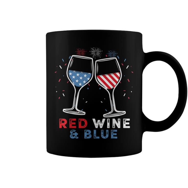 Red Wine And Blue Funny 4Th Of July Wine Lover Patriotic  Coffee Mug