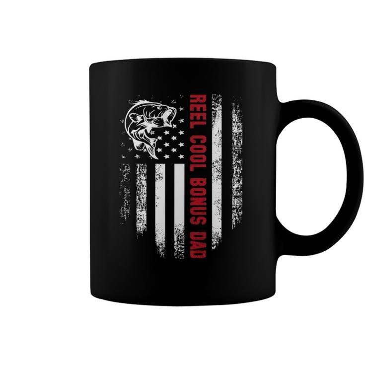 Reel Cool Bonus Dad American Flag Fishing Fathers Day Gift Coffee Mug