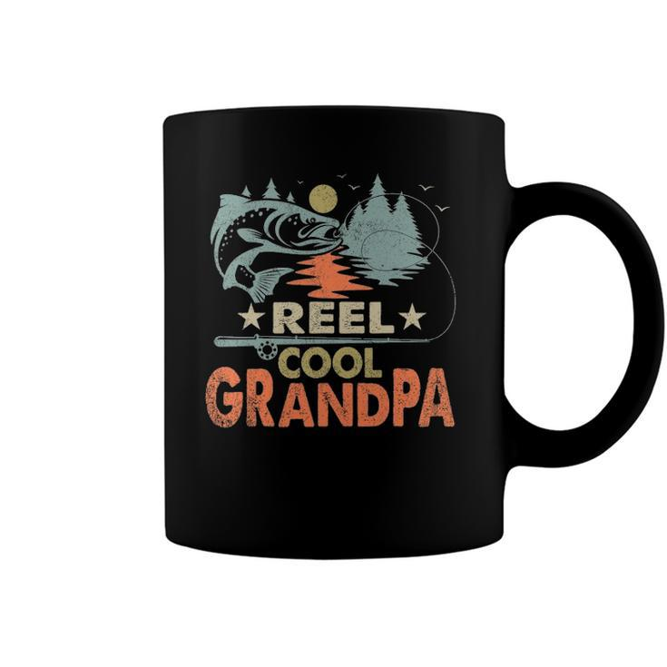 Reel Cool Grandpa Fishing Lover Vintage Fathers Day Coffee Mug