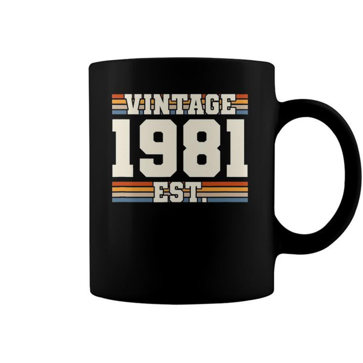 Retro 41 Years Old Vintage 1981 Established 41St Birthday Coffee Mug