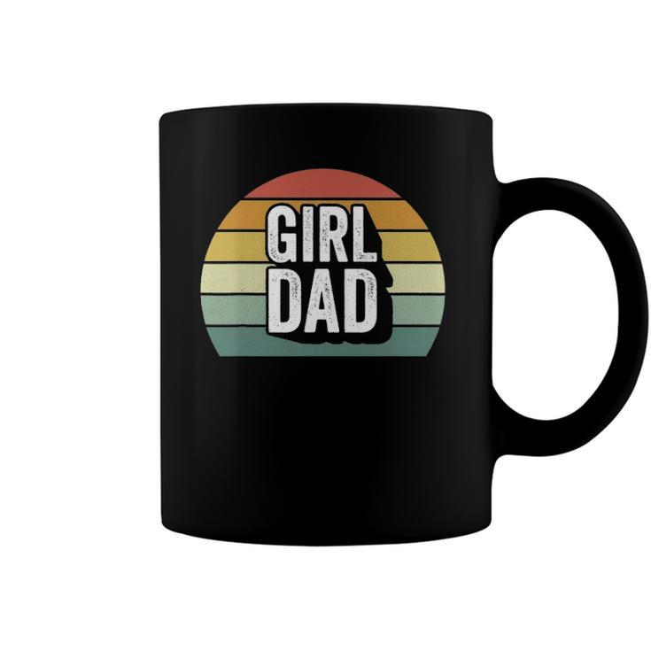 Retro Girl Dad  Proud Father Love Dad Of Girls Vintage Coffee Mug