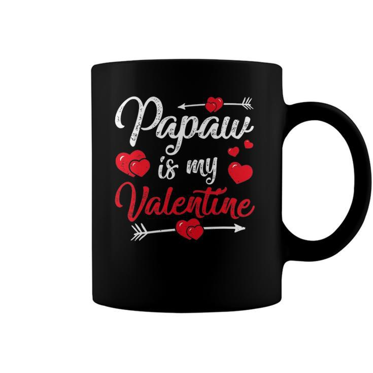 Retro Hearts Papaw Is My Valentines Day Fathers Day Coffee Mug