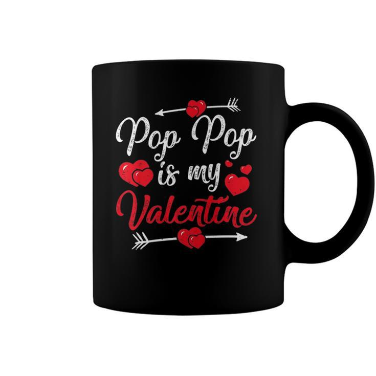 Retro Hearts Pop Pop Is My Valentines Day Fathers Day Coffee Mug