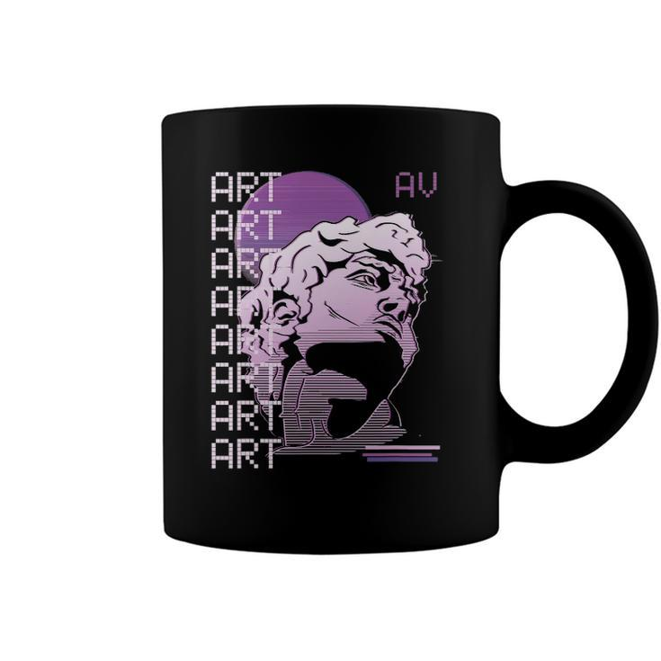 Retro Vaporwave Aesthetic Style David Greek Statue Art Coffee Mug