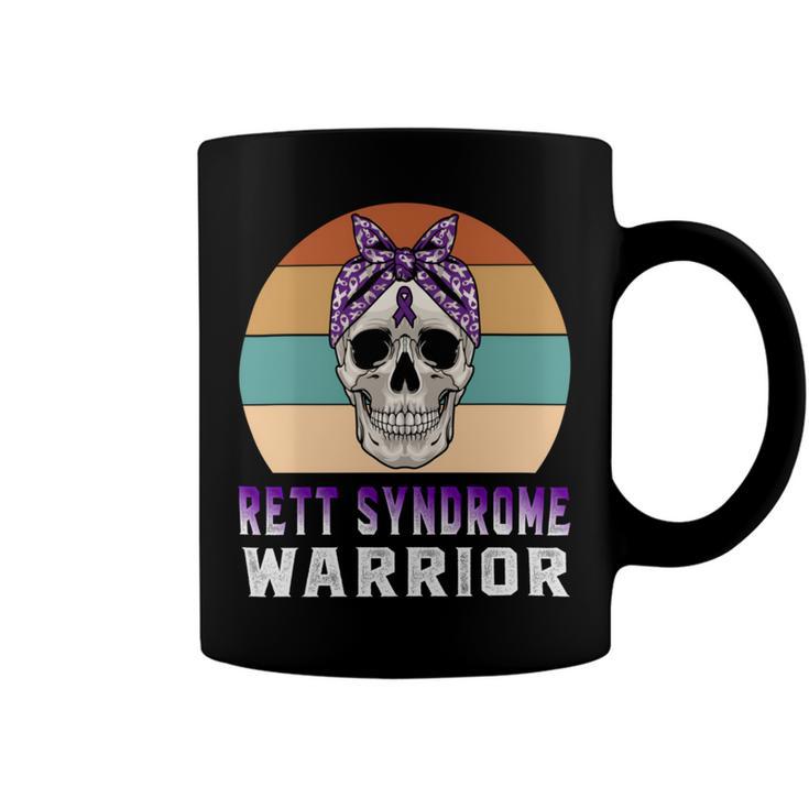 Rett Syndrome Warrior  Skull Women Vintage  Purple Ribbon  Rett Syndrome  Rett Syndrome Awareness V2 Coffee Mug