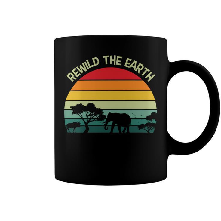 Rewild The Earth Animal Forest Earth Day Coffee Mug