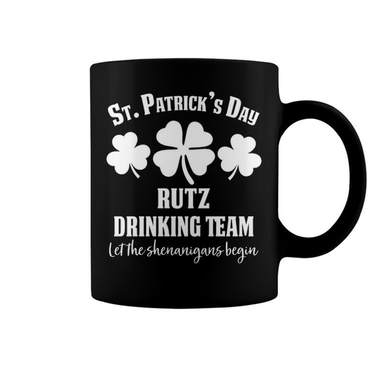 Rutz Name Gift   Drinking Team Rutz Let The Shenanigans Begin Coffee Mug