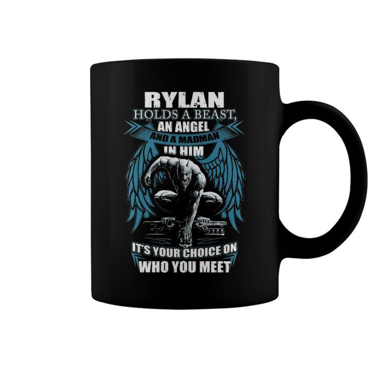 Rylan Name Gift   Rylan And A Mad Man In Him Coffee Mug