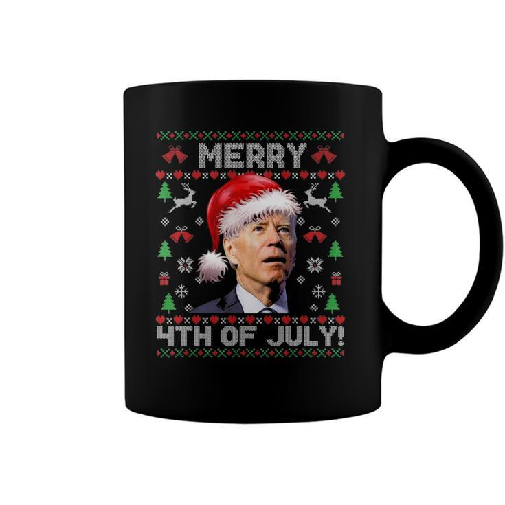 Santa Joe Biden Merry 4Th Of July Ugly Christmas  Coffee Mug