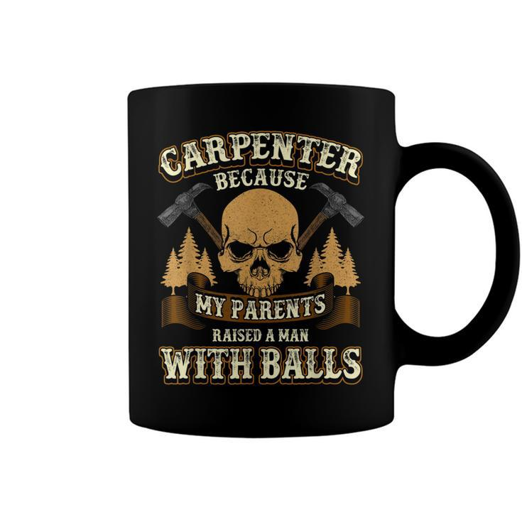 Sarcastic Carpenter Funny Woodworker Skull And Hammers  Coffee Mug