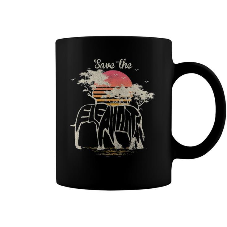 Save The Elephants Retro Elephant  Coffee Mug