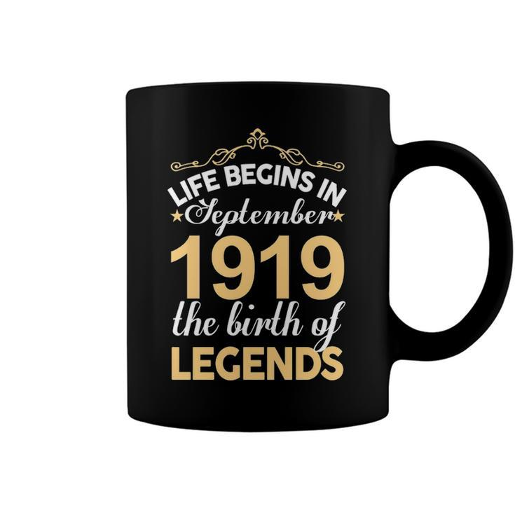 September 1919 Birthday   Life Begins In September 1919 V2 Coffee Mug