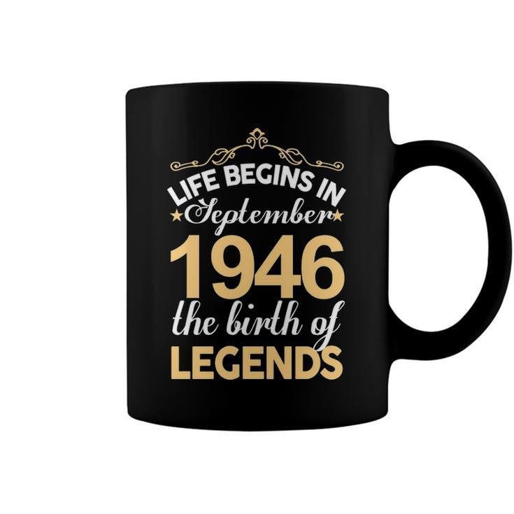 September 1946 Birthday   Life Begins In September 1946 V2 Coffee Mug