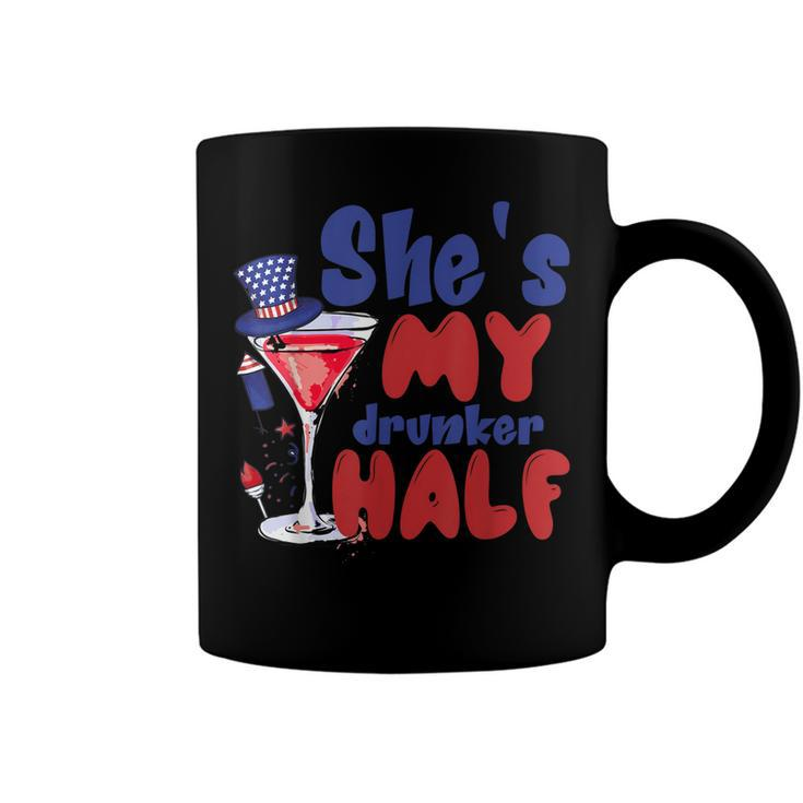 She My Drunker Half 4Th Of July Couples Drinking  Coffee Mug