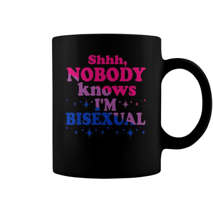 Shhh Nobody Knows Im Bisexual Lgbt Pride Coffee Mug