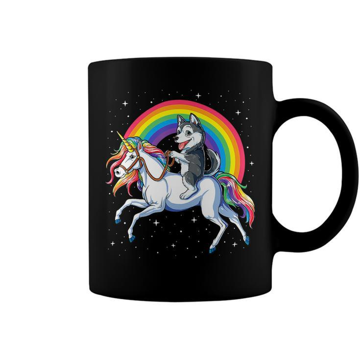 Siberian Husky Unicorn Tee Girls Space Galaxy Rainbow Coffee Mug