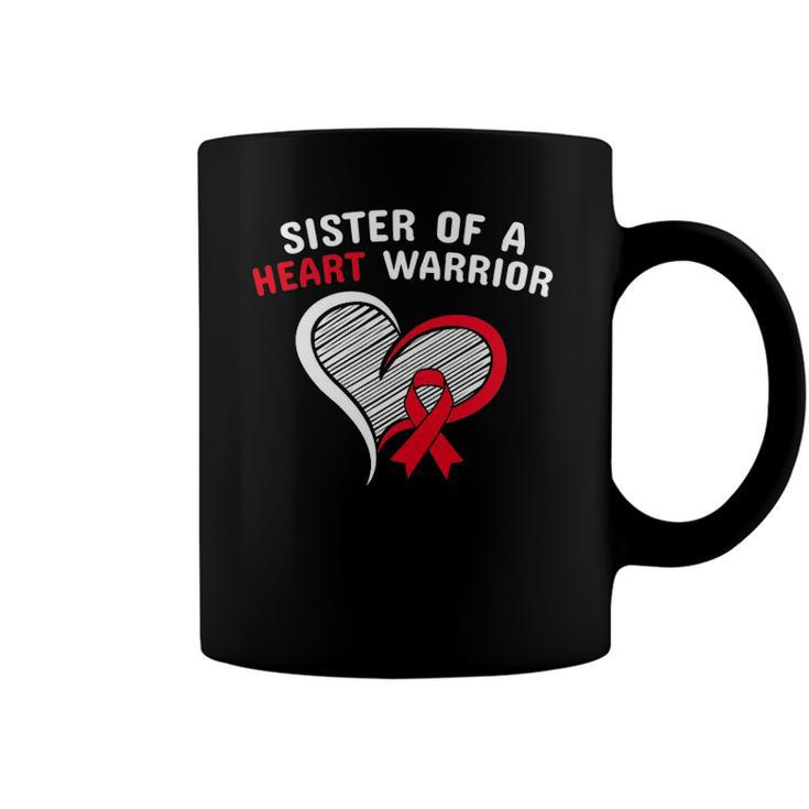 Sister Of A Heart Warrior Chd Disease Awareness Congenital Coffee Mug