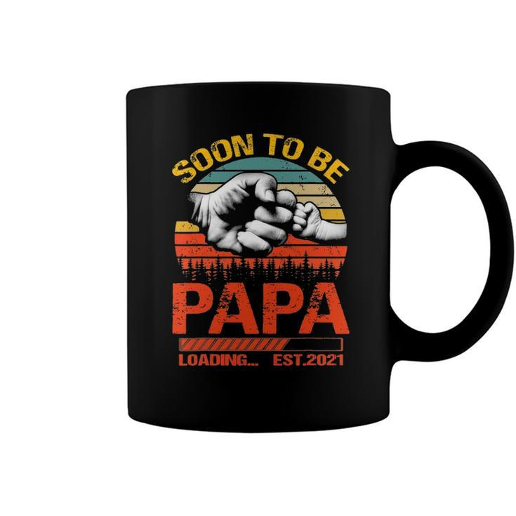 Soon To Be Papa Est 2022 New Papa Vintage Coffee Mug
