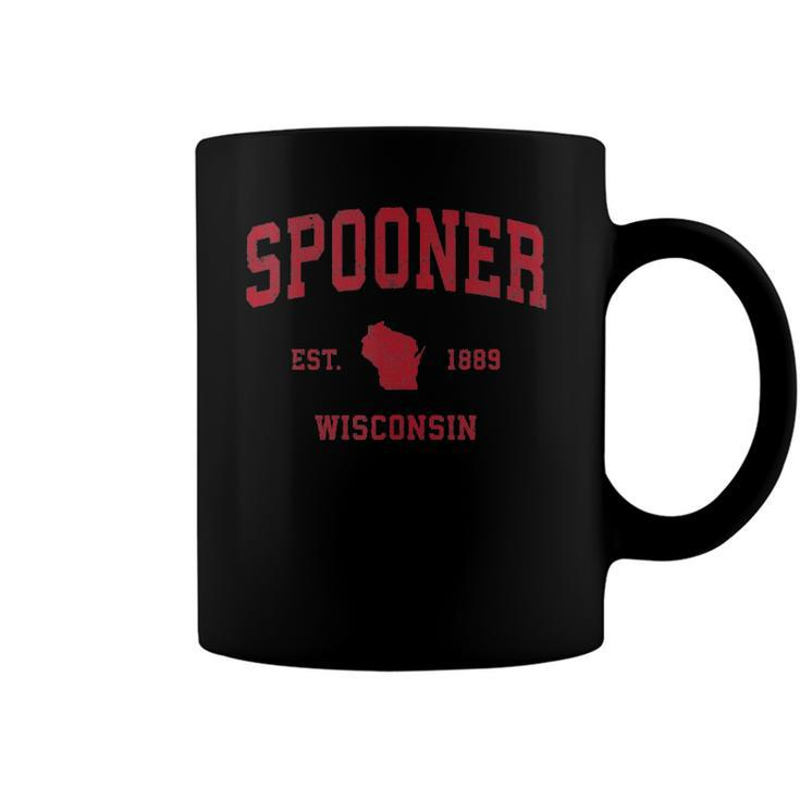 Spooner Wisconsin Wi Vintage Sports Design Red Print Coffee Mug