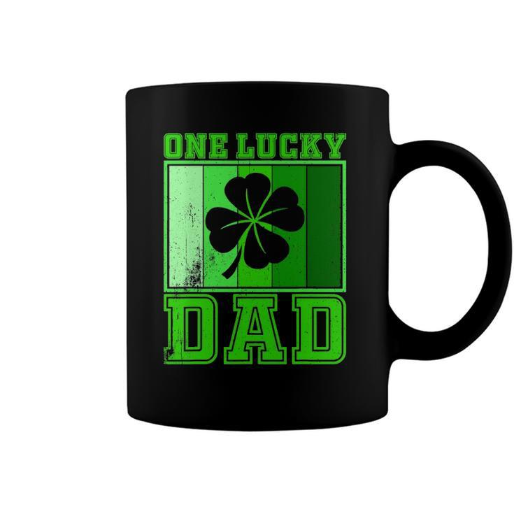 St Patricks Day One Lucky Dad  Vintage Father Gift Coffee Mug