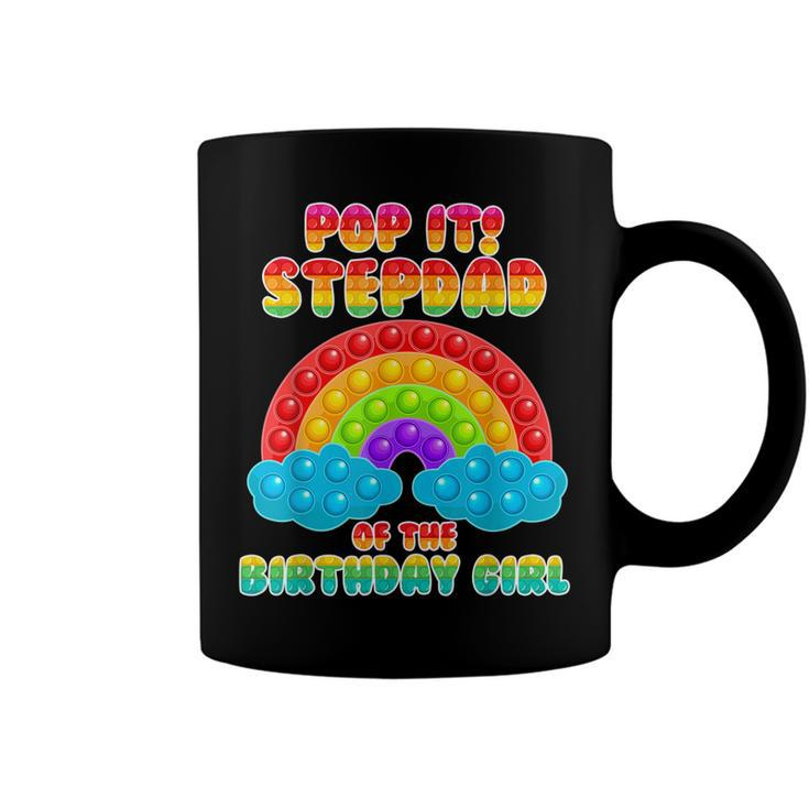 Stepdad Of The Birthday Girl Rainbow Birthday Kid  Coffee Mug