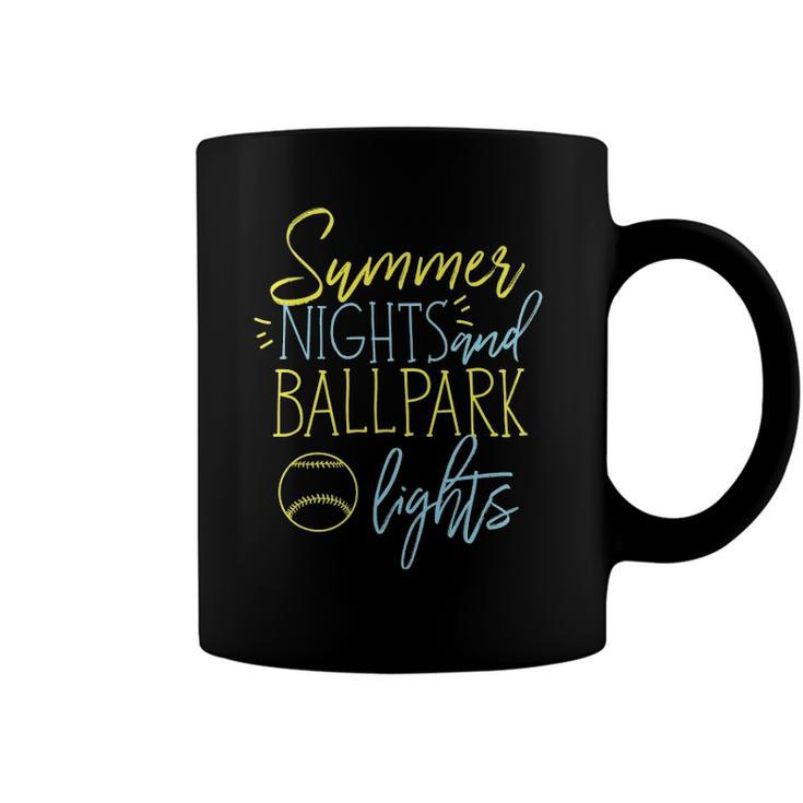 Summer Nights And Ball Park Lights Baseball Fans Coffee Mug