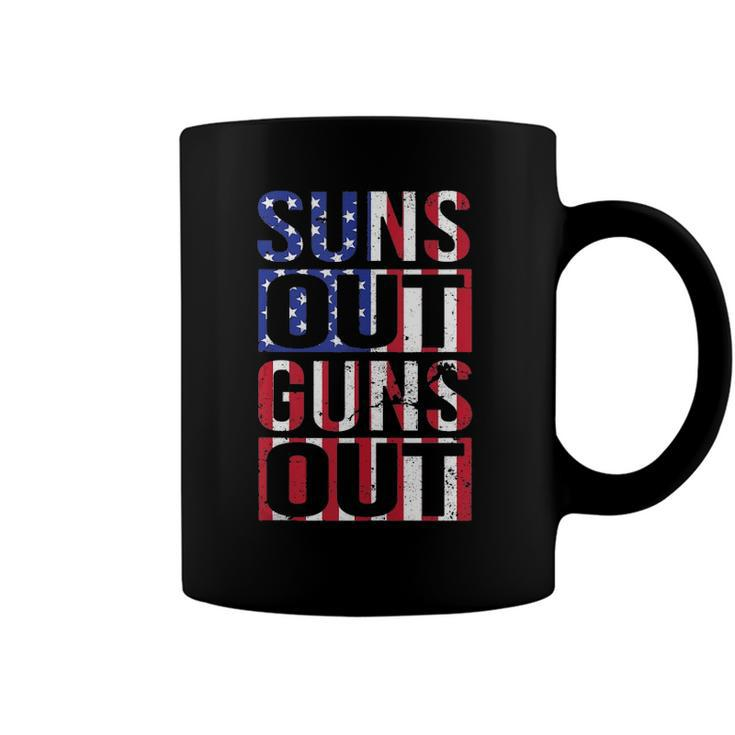 Suns Out Guns Out Funny Fourth Of July Muscles  Coffee Mug