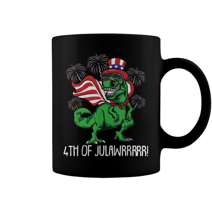 T-Rex American Flag 4Th Of July Funny Rawr Patriotic Dino  Coffee Mug