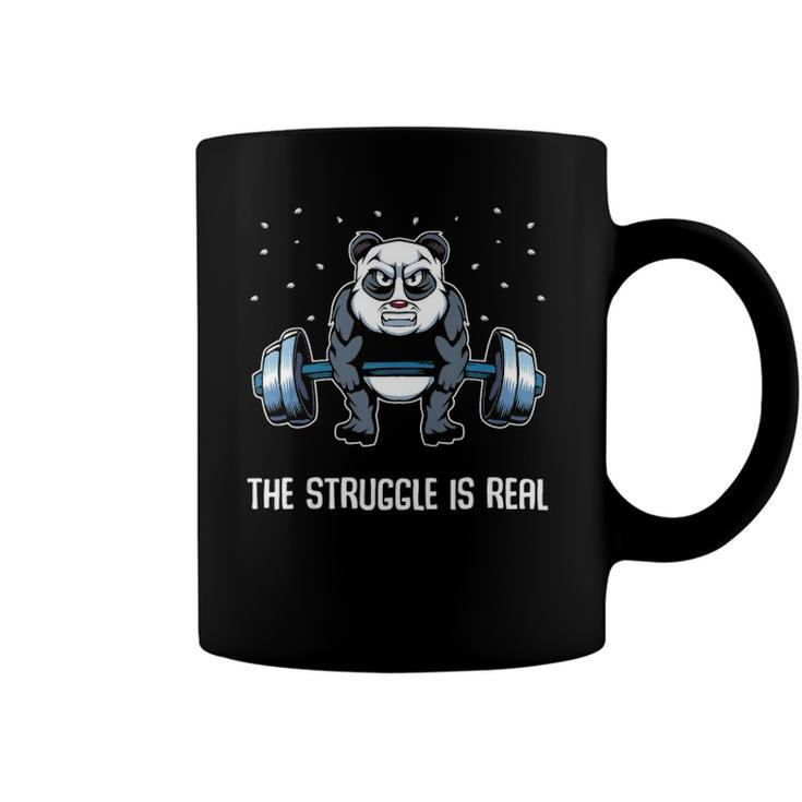 The Struggle Is Real Funny Fitness Panda Gymer  Coffee Mug