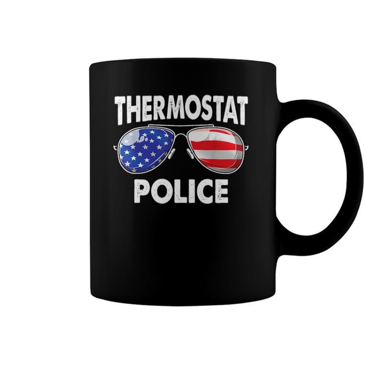 Thermostat Police Usa Flag Sunglasses Fathers Day Coffee Mug
