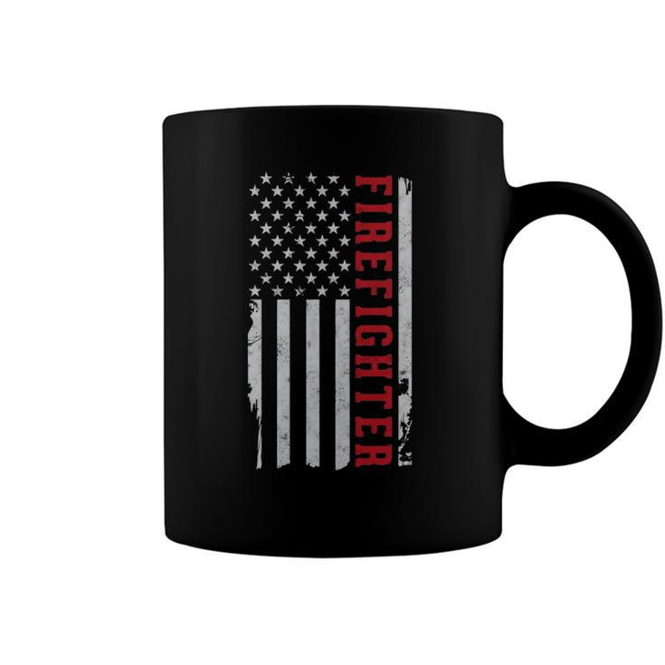 Thin Red Line Usa Flag Firefighter Gift For 4Th Of July  Coffee Mug