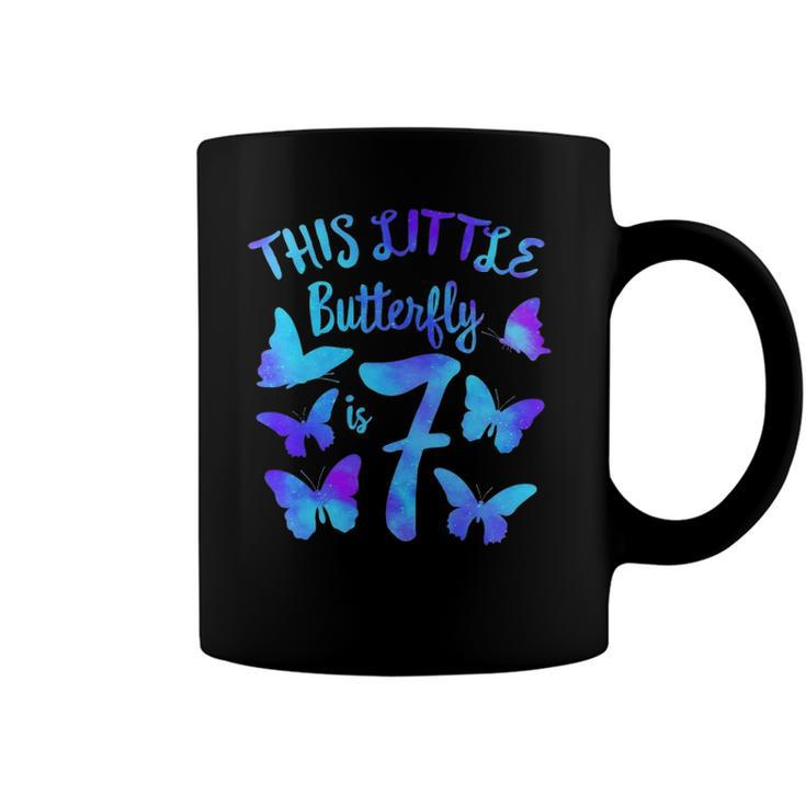 This Little Butterfly Is 7 7Th Birthday Party Toddler Girl Coffee Mug
