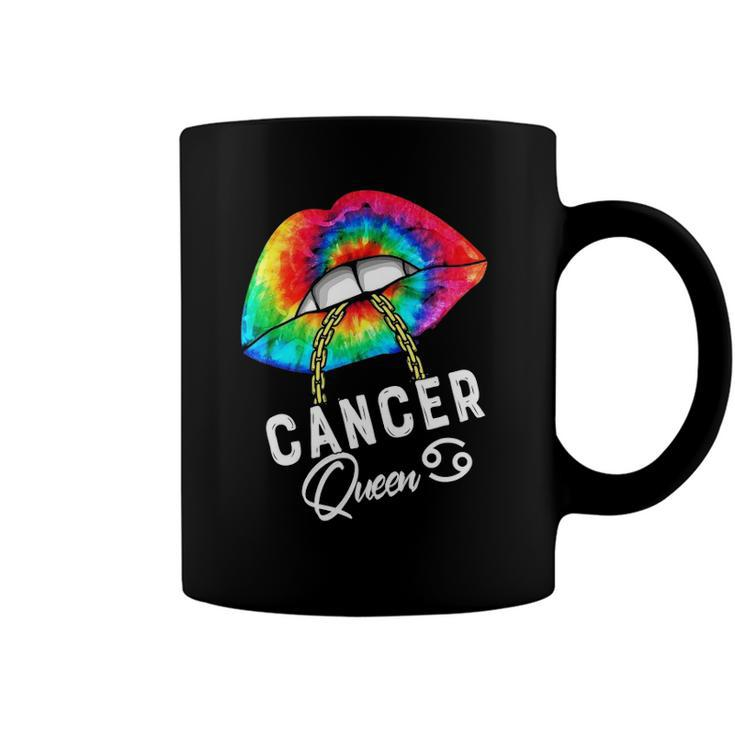 Tie Dye Cancer Queen Lips Zodiac July June Queens Womens Coffee Mug